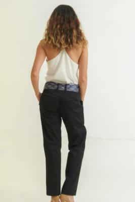 mode éthique femme pantalon en soie et coton noir