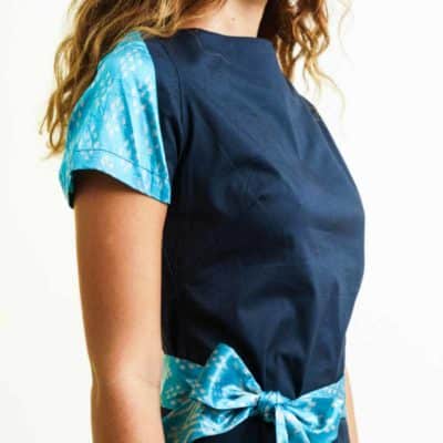 mode responsable femme robe en coton et soie bleue