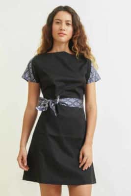 mode responsable femme robe soie et coton noir