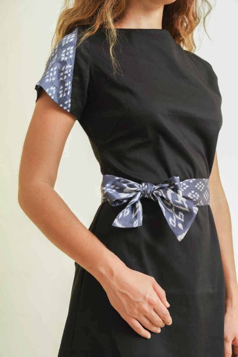 mode responsable femme robe soie et coton noir