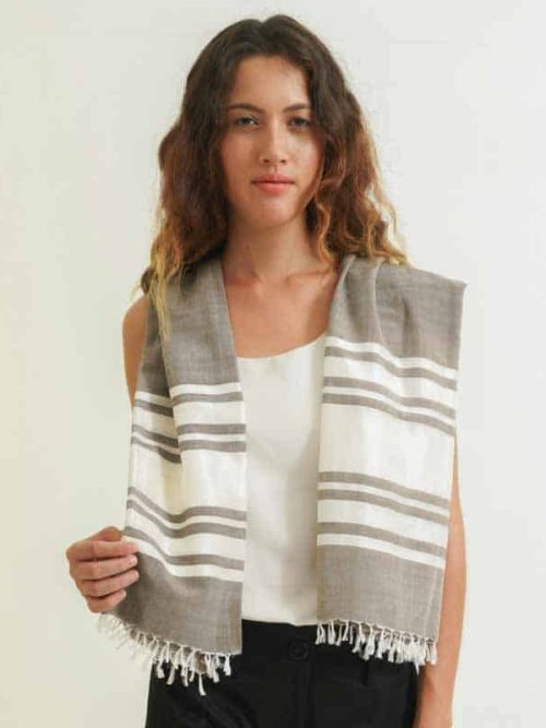 foulard femme fait à la main en coton et en soie