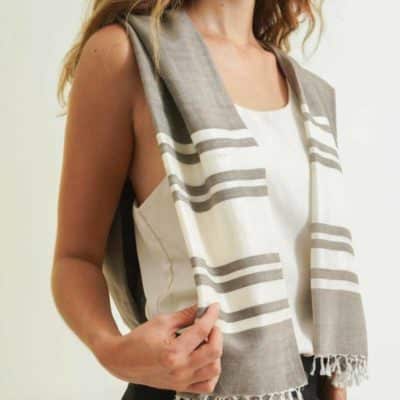 foulard pour femme fait à la main en coton et en soie