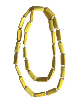 Collier zéro déchet fait main équitable jaune