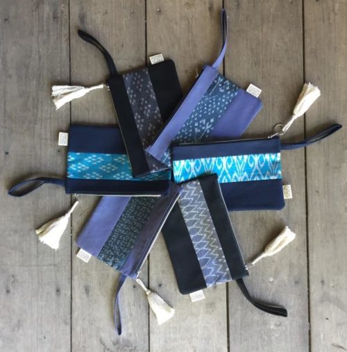 Pochettes 12x22cm Equitables Up-Cycling - Collection Cambodge Panoplie - Carré