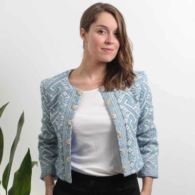 mode ethique femme veste ethnique coton bio broderie teinture naturelle indigo