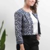 Ethical fashion woman ethnic jacket organic cotton natural dye embroidery dark indigo
