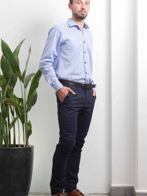 mode ethique homme pantalon coton artisanal batik bleu