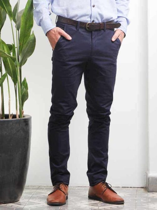 mode ethique homme pantalon coton artisanal batik bleu