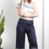 fair trade fashion woman cropped trousers organic organic cotton natural dyeing