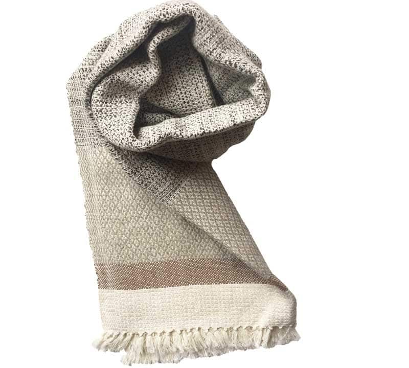 Unisex beige cotton scarf