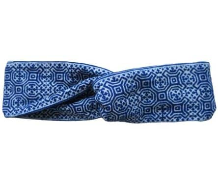 Headband en batik bleu à plat