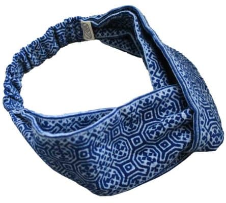 Headband en batik bleu