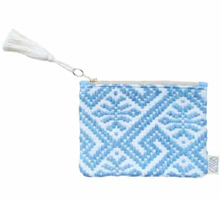 Pochette trousse femme équitable bleue ciel