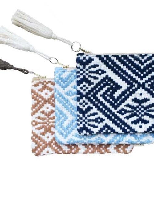 Pochette trousse équitable femme trois couleurs