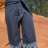 cropped trousers with ethnic pattern