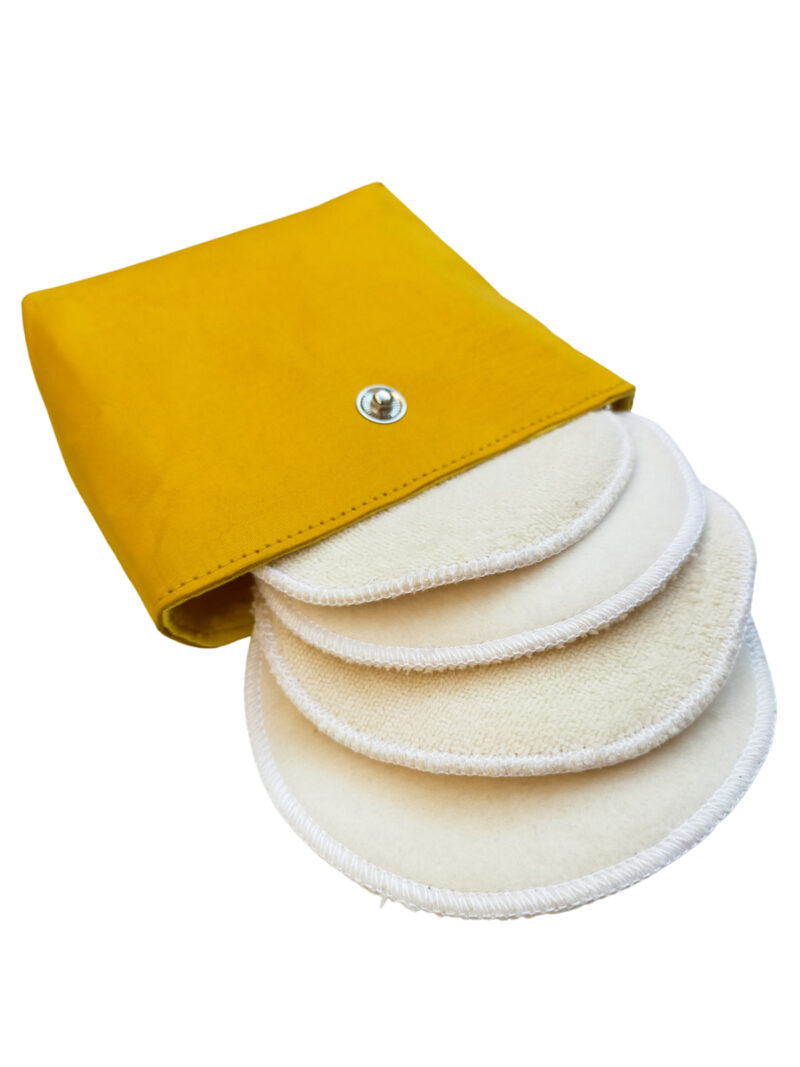 Kit disques à démaquiller lavables soie jaune