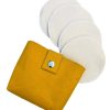 Kit disques à démaquiller lavables soie jaune