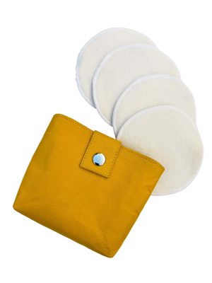 Kit disques à démaquiller lavables soie jaune