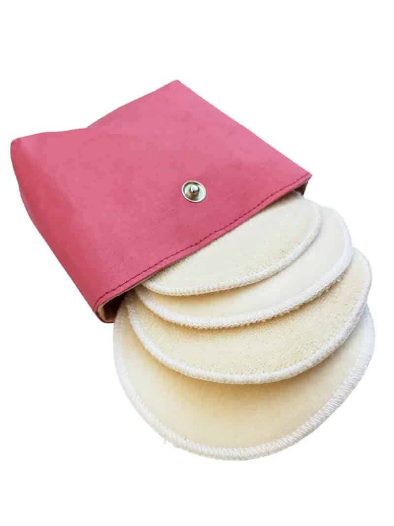 Kit disques à démaquiller lavables soie rose